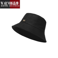 SHANCHAO杨幂明星同款时尚M标渔夫帽女遮阳遮脸太阳帽水桶帽子ins潮流