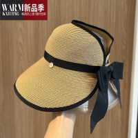 SHANCHAO夏季大檐出游遮阳草编可折叠空顶帽百搭时尚帽子女潮
