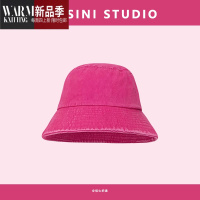 SHANCHAO玫红色帽子女夏季新潮粉色甜酷辣妹字母棒球帽草帽渔夫帽墨镜
