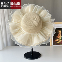 SHANCHAO超仙网纱夏季草帽亲子儿童遮阳度假凉帽沙滩帽仙女女款帽子