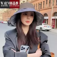 SHANCHAO日系蝴蝶结黑胶遮阳帽透气大沿渔夫帽出游帽子女