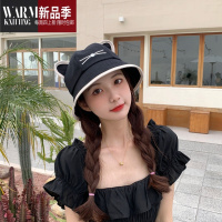 SHANCHAO猫耳朵帽子女夏季遮阳早春渔夫帽韩版百搭ins潮学生可爱