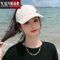 SHANCHAO扎马尾帽子女棒球帽大头围鸭舌帽显脸小韩版遮阳空顶帽太阳帽