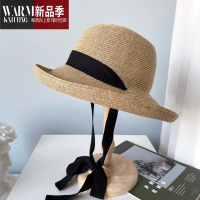 SHANCHAO日系草帽可折叠帽帽卷边弯檐盆帽渔夫帽遮阳帽夏季时尚帽子女