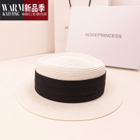 SHANCHAO帽子女小沿草帽夏天简约休闲出游遮阳帽百搭英伦礼帽小头围