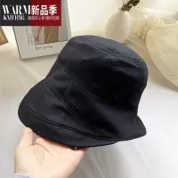 SHANCHAO黑色渔夫帽女帽子女赫本风百搭遮阳帽夏季帽