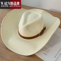 SHANCHAO超大檐男士沙滩帽夏天大沿遮阳礼帽休闲百搭牛仔帽户外草帽潮