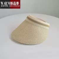 SHANCHAO帽子女夏天草帽空顶遮阳帽韩版鸭舌户外出游太阳沙滩休闲百搭