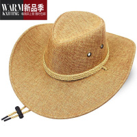 SHANCHAO帽子男大檐帽 户外沙滩帽太阳帽男士帽子登山帽 巴拿马牛仔帽