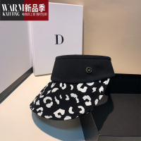 SHANCHAO韩版遮阳空顶帽女夏季百搭户外出游可折叠时尚豹纹软檐太阳帽