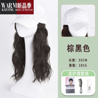 SHANCHAO帽子假发一体长卷发鸭舌帽时尚新款百搭棒球帽仿真发丝全头套