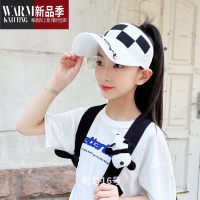 SHANCHAO儿童遮阳帽女童帽子夏季新帽太阳男孩无顶凉漏头大檐2022年款
