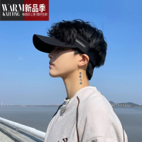 SHANCHAO帽子男款潮新款夏季遮脸太阳帽运动鸭舌透气空顶帽男士无顶帽