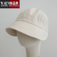 SHANCHAO小物商店 日系简约华夫格肌理感材质纯色秋季休闲遮阳帽