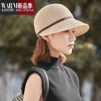 SHANCHAO草帽女夏季鸭舌帽草编遮阳帽薄款遮脸日式新款时尚太阳帽子