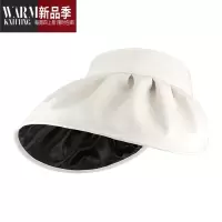 SHANCHAO贝壳帽女黑胶遮阳帽空顶发箍全脸太阳帽