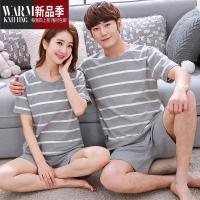 SHANCHAO夏季短袖短裤情侣卡通睡衣女士新款加大码男士休闲家居服套装