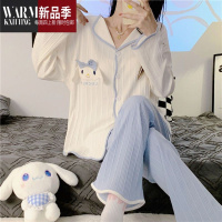 SHANCHAO玉桂狗睡衣女2023新款长袖可爱甜美夏天开衫家居服套装