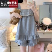 SHANCHAO网红风2023年新款睡衣女夏季吊带套纯欲风宽松家居服套装