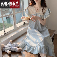 SHANCHAO蕾丝纯欲公主网红风睡衣女夏季短袖套装睡裙女款家居服夏款夏