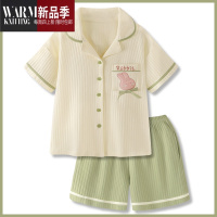 SHANCHAO〖茶の吐司〗奶系甜美风卡通兔子睡衣女夏天薄短袖套装家居服