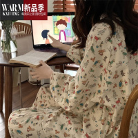 SHANCHAO睡衣女长袖长裤韩国版可爱卡通休闲狗狗家居服套装