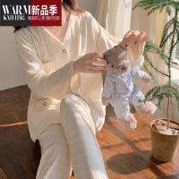 SHANCHAO睡衣女款长袖提花千鸟格高级感女款家居服套装洋气