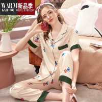 SHANCHAO网红2023新款睡衣女冰丝薄款夏季套装柔软家居服睡衣