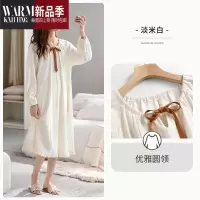 SHANCHAO睡裙女士睡衣秋款长袖长款连衣裙子夏款薄款套装