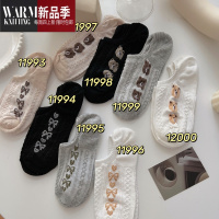 SHANCHAO日系复古袜子女短袜ins潮夏季薄款防滑不掉跟浅口文艺蝴蝶结船袜