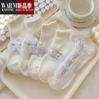 SHANCHAO水晶丝袜子女夏季薄款透气冰丝浅口船袜可爱日系洛丽塔玻璃丝短袜