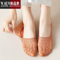 SHANCHAO船袜女夏季薄款浅口镂空蕾丝隐形袜棉底硅胶防滑不掉跟短袜套透气