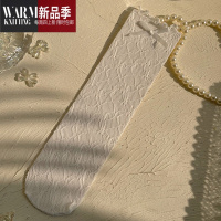SHANCHAO袜贵人新品糖果色蝴蝶结木耳边韩国蕾丝堆堆袜少女薄款短袜女