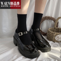 SHANCHAO袜子女jk黑色短筒夏季薄款中筒袜配乐福鞋短袜小腿袜