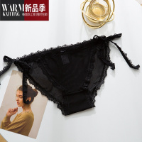 SHANCHAO日系蕾丝内裤女性感绑带可解开镂空系带透明低腰情调三角裤夏季