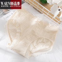 SHANCHAO女士日系收腹蕾丝少女裆中腰高中学生三角裤