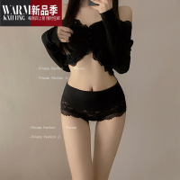 SHANCHAO高腰收腹内裤女档性感新款2023提臀包臀蕾丝女士短裤