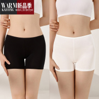 SHANCHAO安全裤防走光打底裤莫代尔棉三分不卷边免穿内裤二合一黑色女夏薄