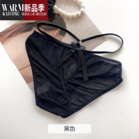 SHANCHAO性感撩人少女内裤镂空绑带棉质底裆高弹中腰三角裤女生