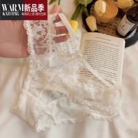 SHANCHAO欧美刺绣蕾丝内裤女性惑舒适超薄镂空透明三角裤性感诱惑绑带
