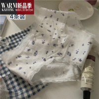 SHANCHAO可爱女生的菜~4条装 小碎花内裤棉质学生三角裤 甜美少女蝴蝶结
