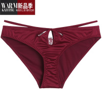 SHANCHAO性感内裤女士夏季蕾丝冰丝绑带新款时尚本命年红色三角裤