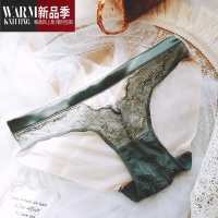 SHANCHAO浪漫法式复古性感蕾丝内裤女士透明底裤网纱低腰提臀三角裤女