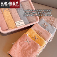 SHANCHAO新品慕美碟饭盒5条装女士中腰蕾丝三角裤透气高弹棉裆少女内裤