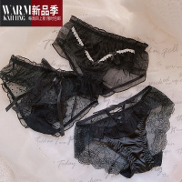 SHANCHAO浪漫星河~3条秘黑色系蕾丝短裤纯欲日系甜美性感内裤女