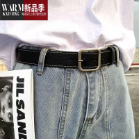 SHANCHAOins港风PU皮休闲针扣皮带男学生韩版潮流简约百搭男女通用裤腰带
