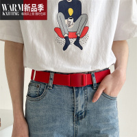 SHANCHAO男女弹力腰带女装饰橡皮筋腰封学生红裤带2023年新款女士皮带