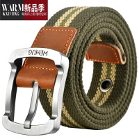 SHANCHAO百搭青年无牙自动扣布带加厚尼龙帆布腰带时尚休闲户外牛仔裤皮带