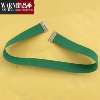 SHANCHAO新款翡翠绿色松紧腰带女宽简约百搭配裙子装饰腰封牛仔裤皮带