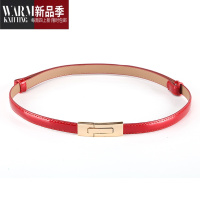 SHANCHAO裙子腰带女细百搭装饰连衣裙时尚简约漆皮小皮带精致红色黄色
